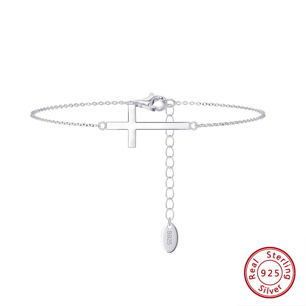 Pulsera Cruz Plata Esterlina