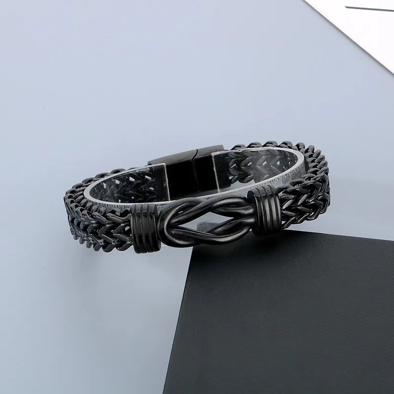 Pulsera Nudo Negra Acero Inoxidable