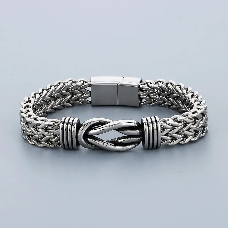 Pulsera Nudo Plateada Acero Inoxidable