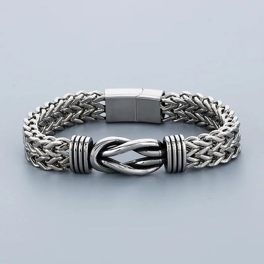 Pulsera Nudo Plateada Acero Inoxidable