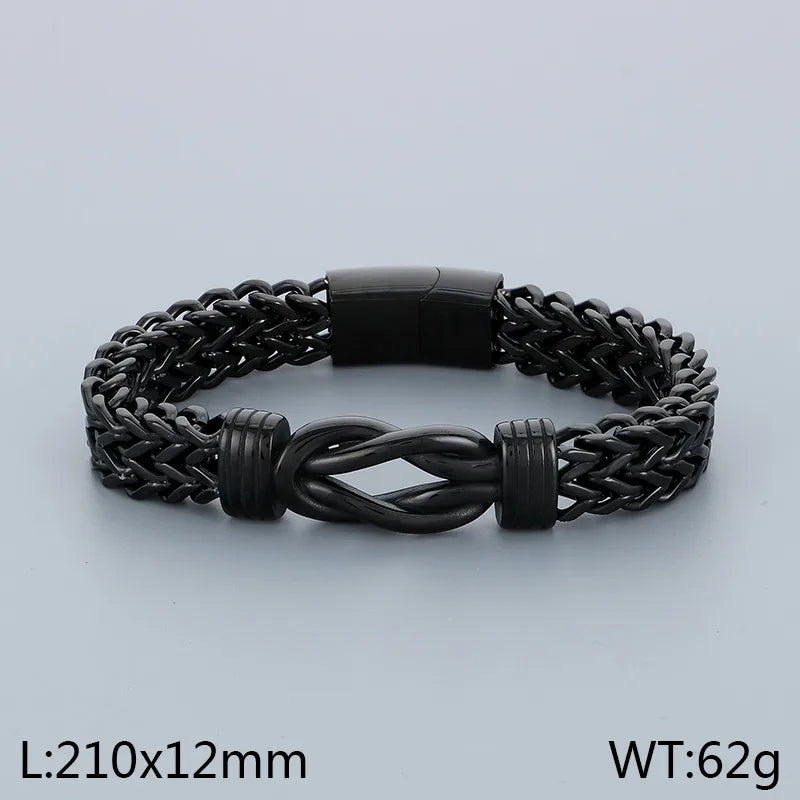 Pulsera Nudo Negra Acero Inoxidable