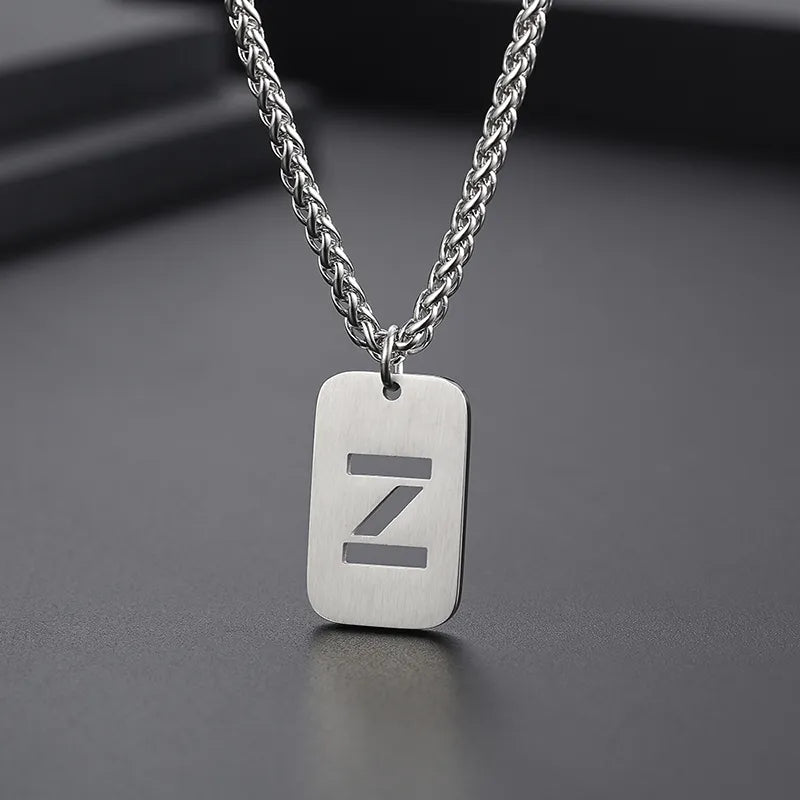 Collar Hip Hop Letra Acero Titanio