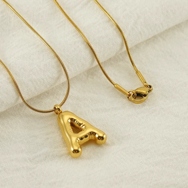 Collar Letra Estilo Clásico Acero Inoxidable