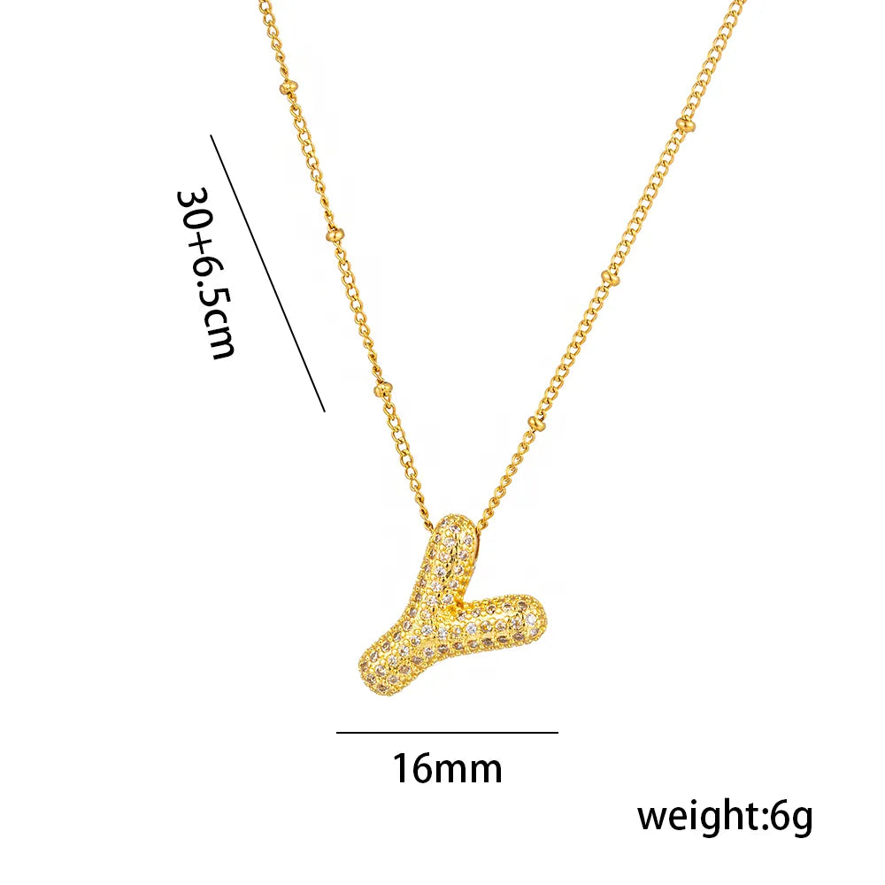 Collar Brillante Letra Acero Inoxidable