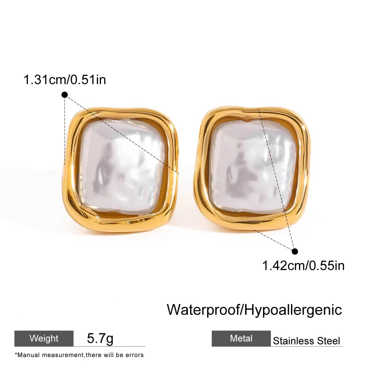 Aretes Cuadrado Acero Inoxidable