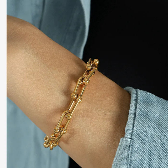 Pulsera Dorada Acero Inoxidable