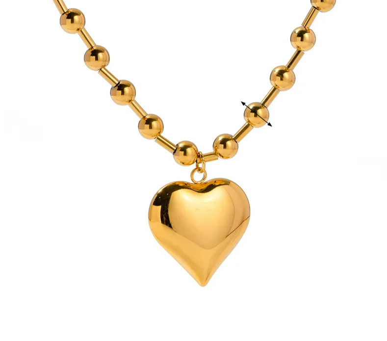 Collar Clásico Corazón Acero Inoxidable