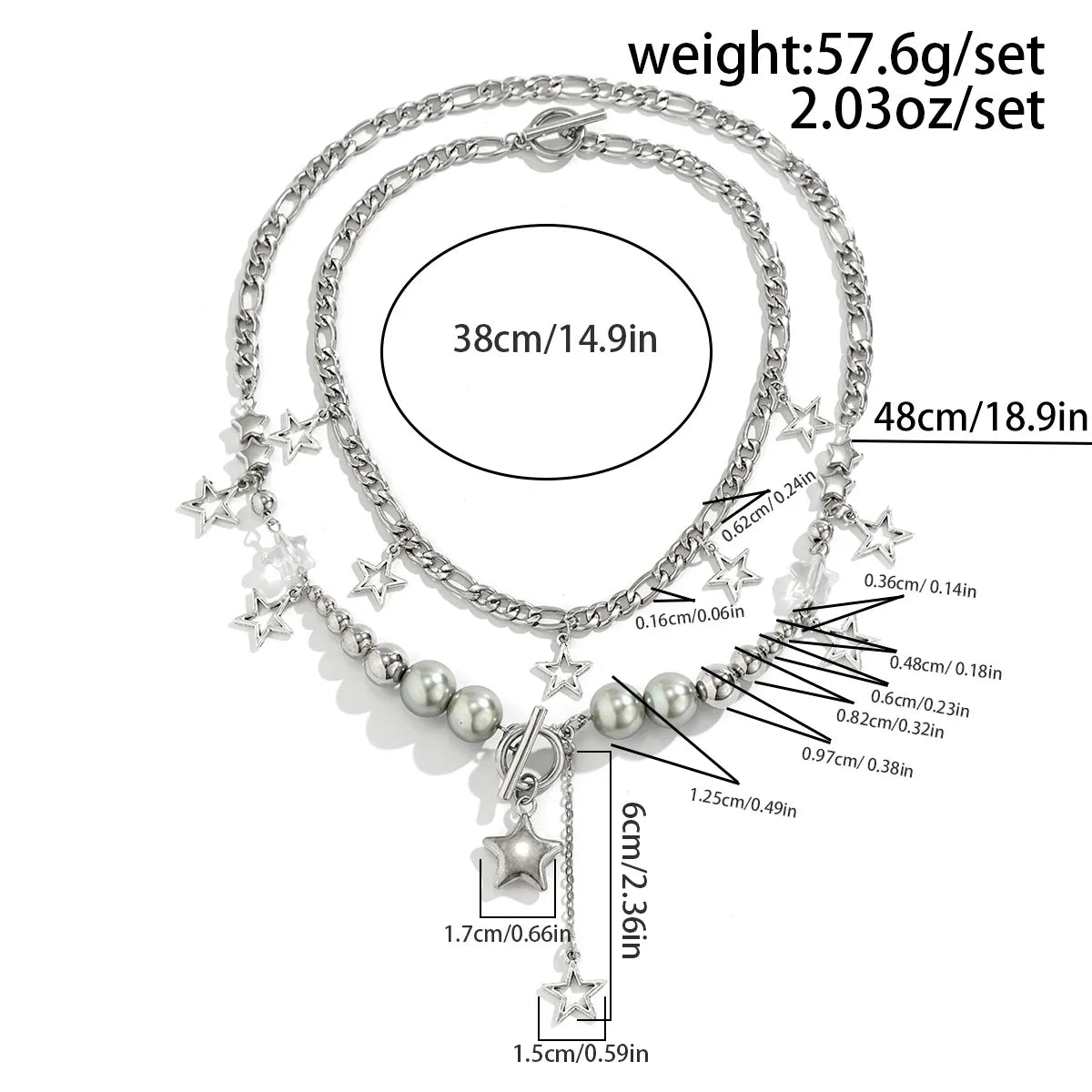 Set Collares Estrellas Perlas
