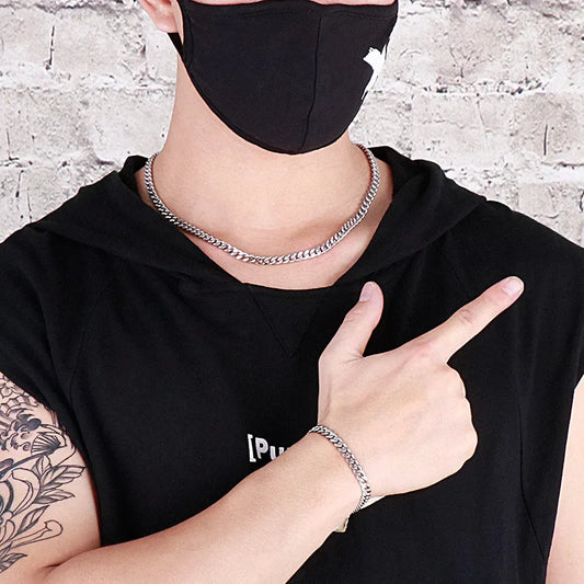 Cadena Hip Hop Acero Titanio