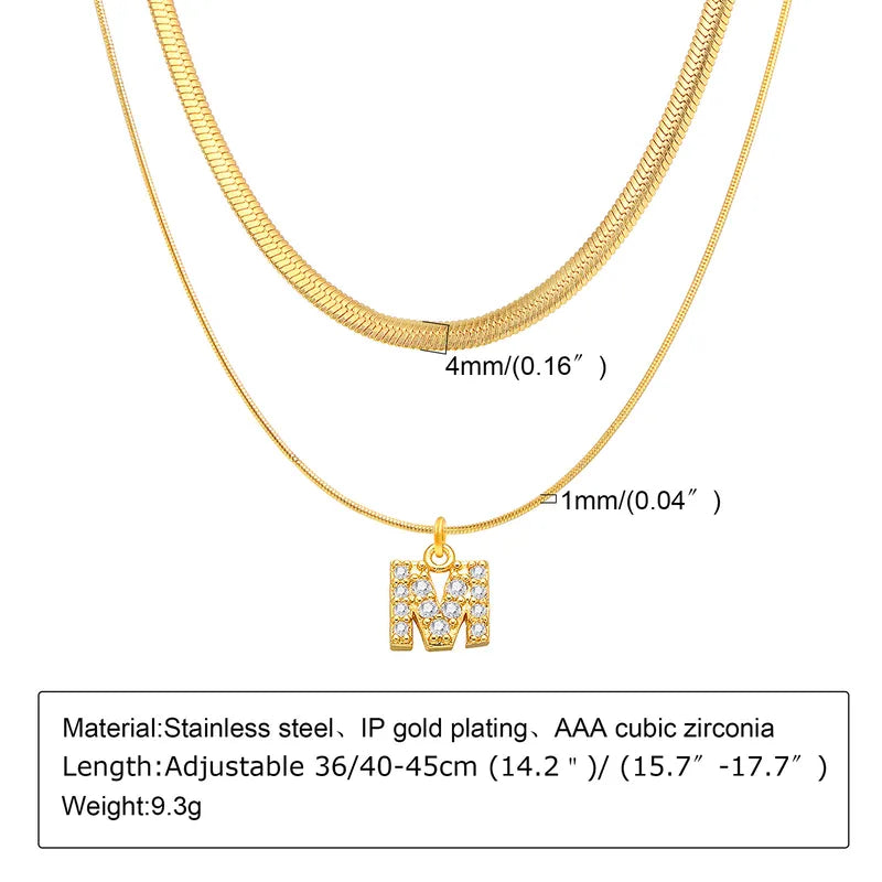 Collar Letra Doble Acero Inoxidable