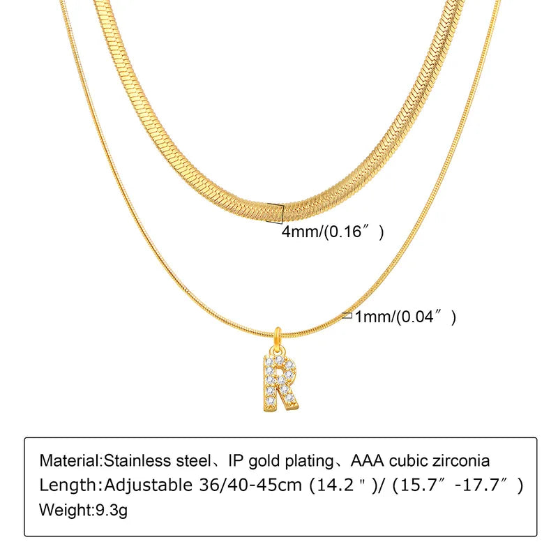 Collar Letra Doble Acero Inoxidable