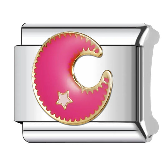 Charm Luna Estrella Acero Inoxidable