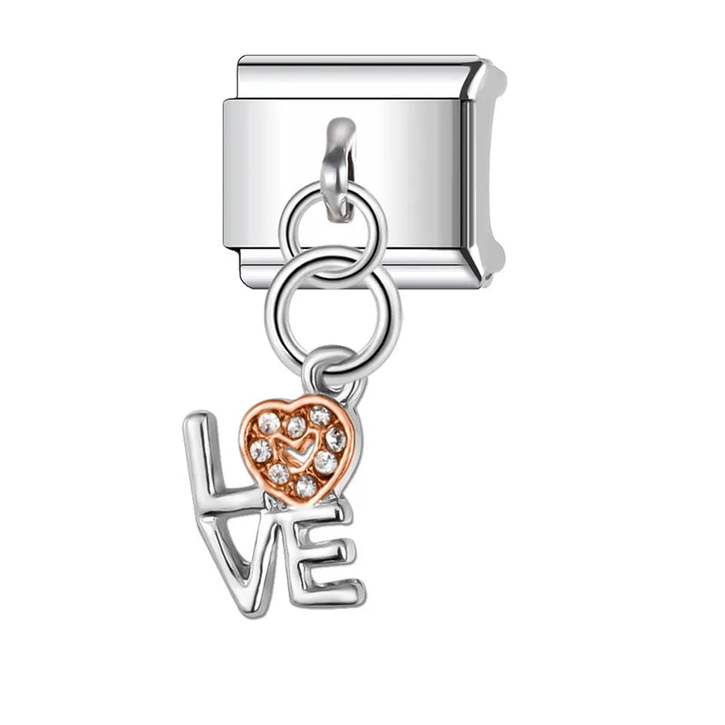 Charm Italiano Love Acero Inoxidable