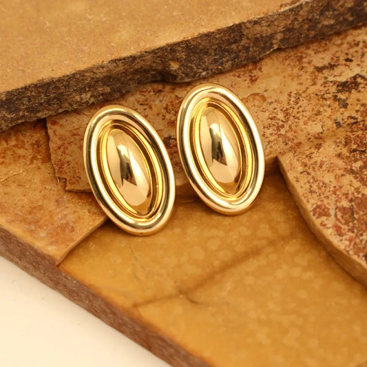 Aretes Ovalados Acero Inoxidable