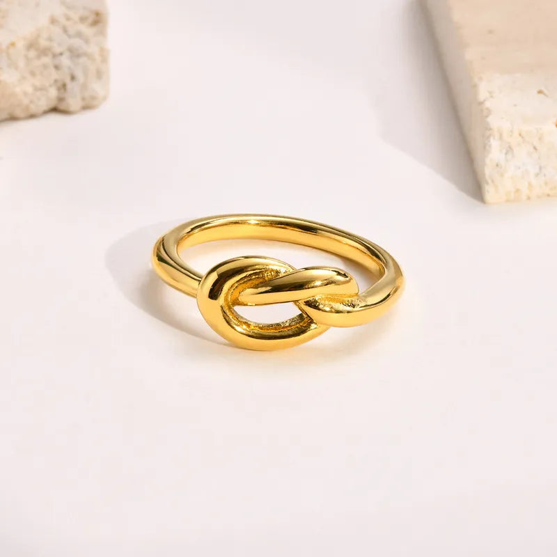Anillo Nudo Dorado Acero Inoxidable