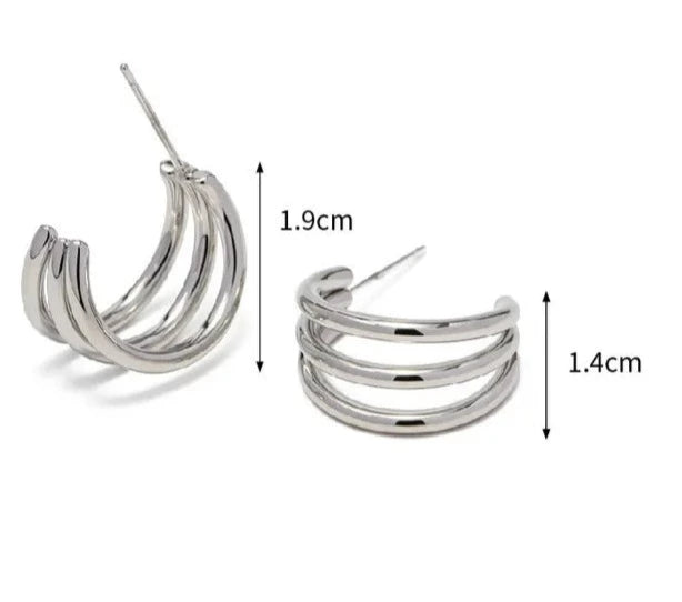 Aretes Triple Acero Inoxidable
