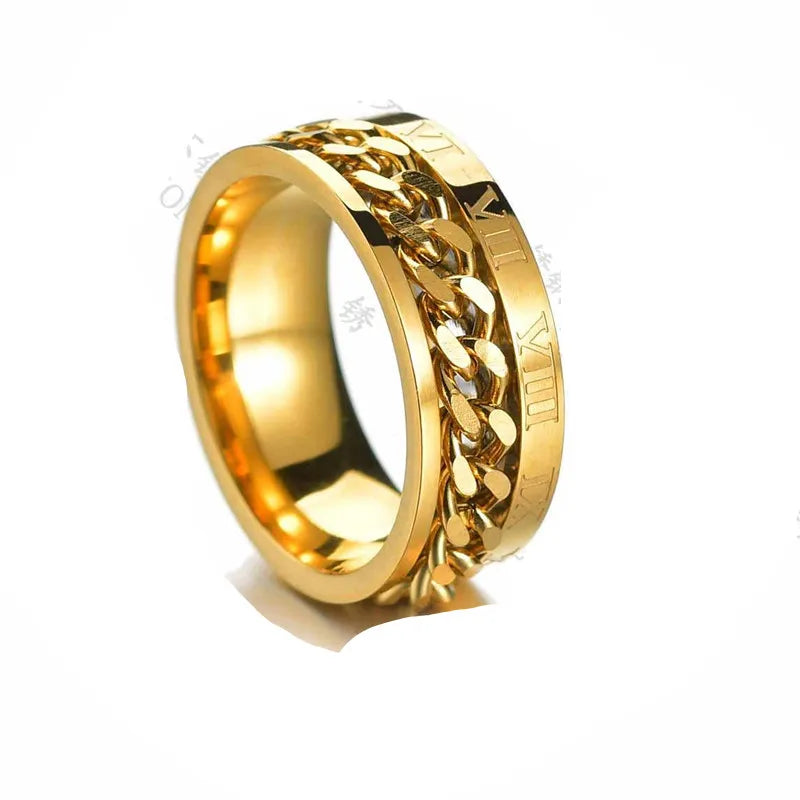 Anillo Cadena Romanos Dorado