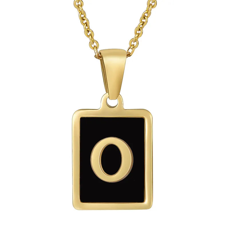 Collar Inicial Negro Dorado