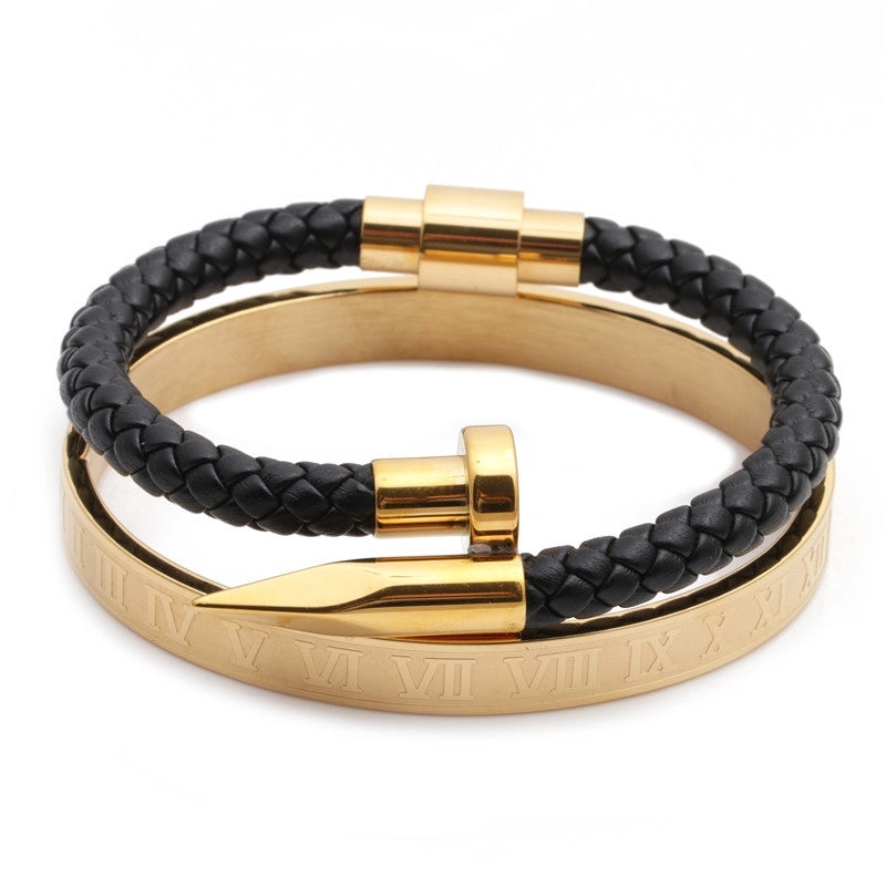 Set Pulseras Números Romanos Clavo