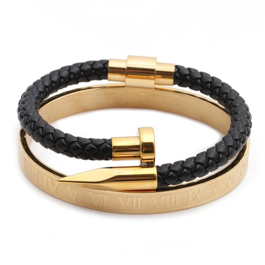 Set Pulseras Números Romanos Clavo