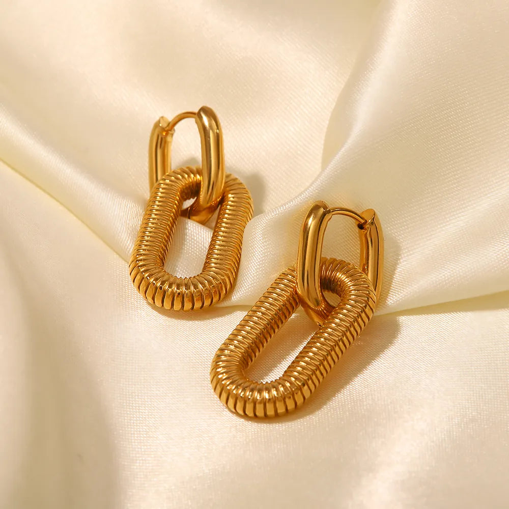 Aretes Oval Acero Inoxidable