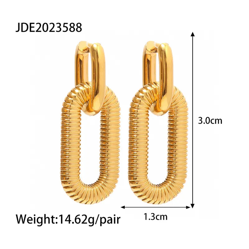 Aretes Oval Acero Inoxidable