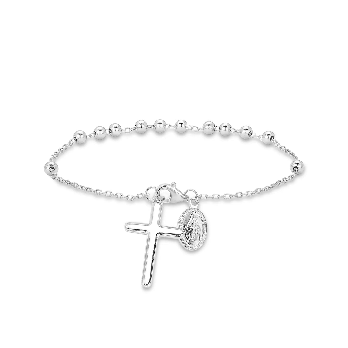Pulsera Cruz Plata Esterlina