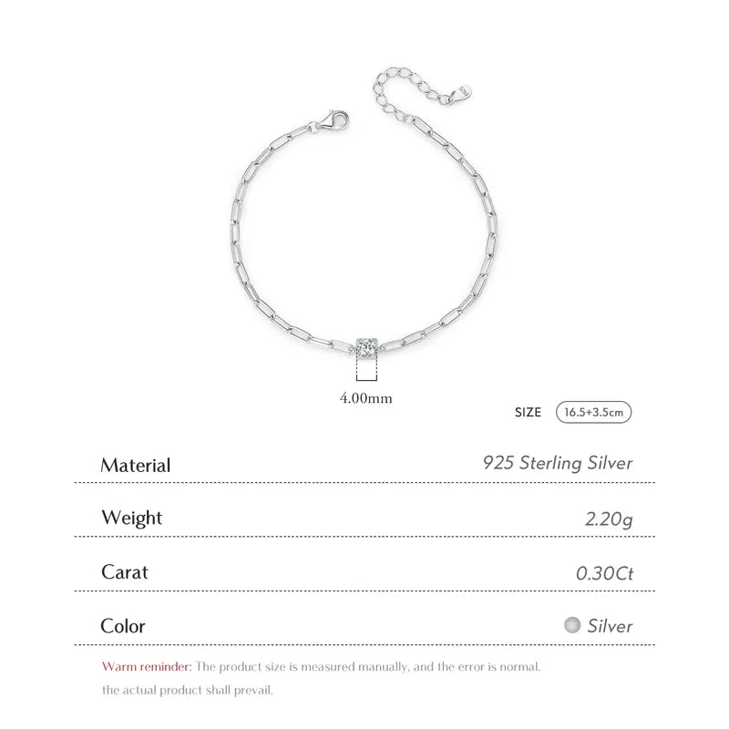 Pulsera Moissanita Plata De Ley 925