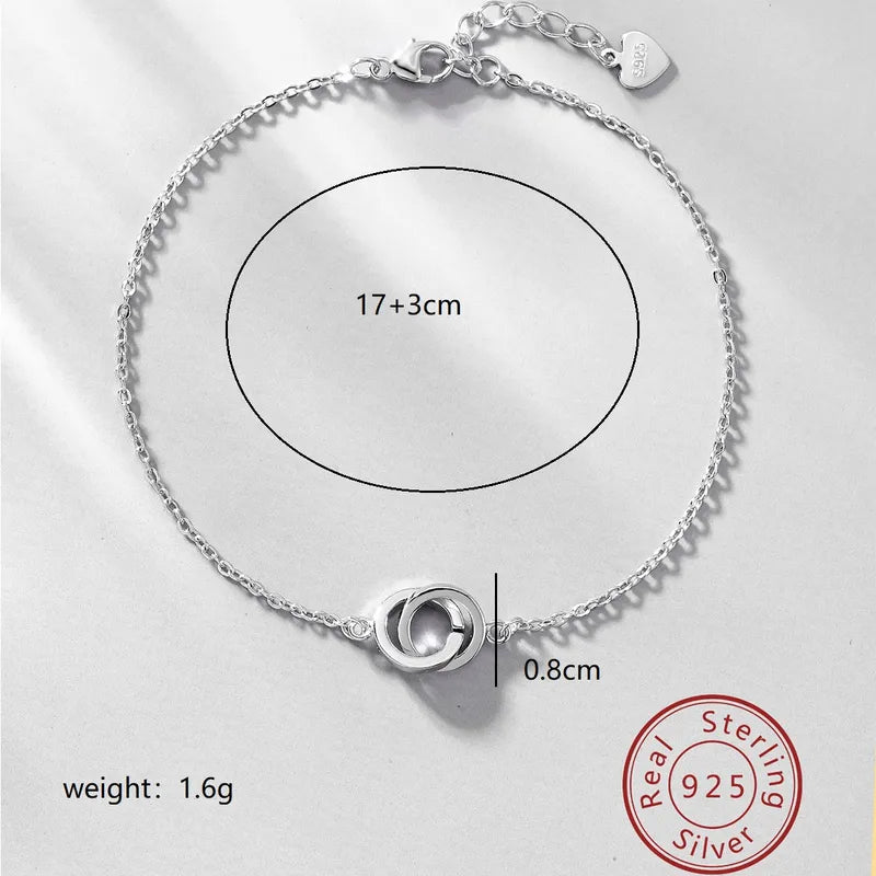 Pulsera Anillos Plata De Ley 925
