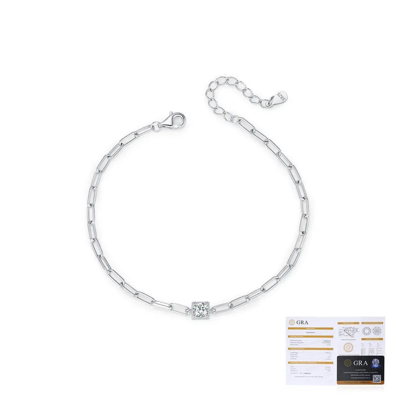 Pulsera Moissanita Plata De Ley 925
