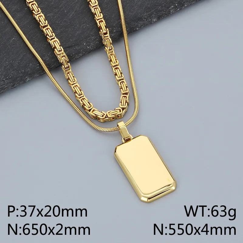 Collar Doble Dorado Acero Inoxidable