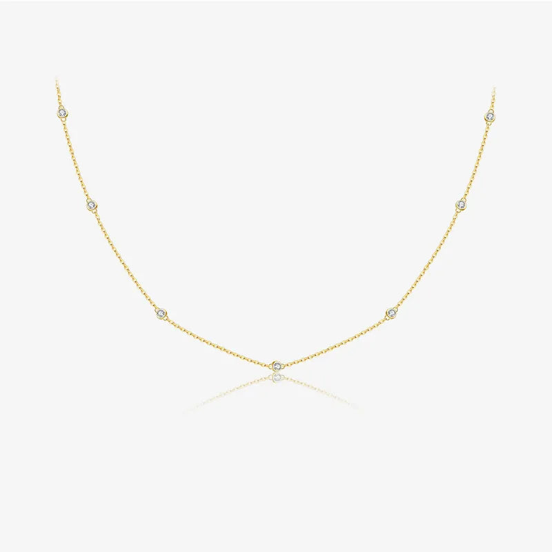 Collar Delicado Dorado Plata De Ley 925