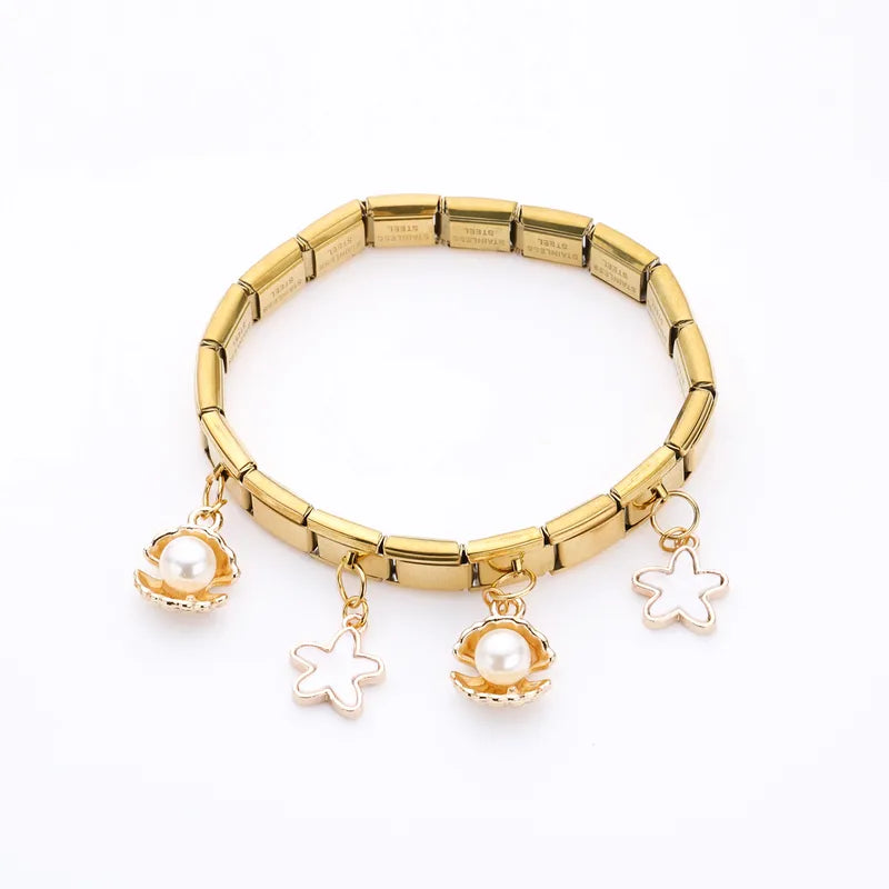 Pulsera Italiana Playa Estrella Acero Inoxidable