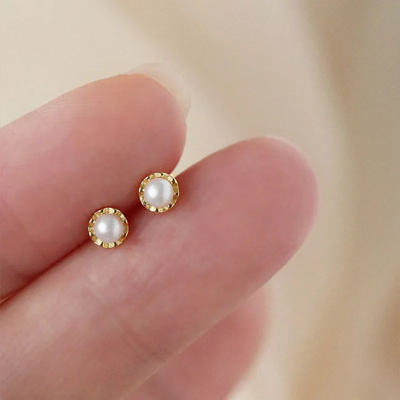 Aretes Perlas Artificiales Plata 925