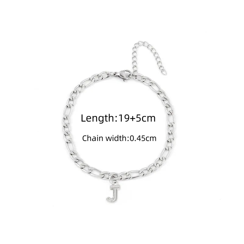 Pulsera Cadena Letra Acero Inoxidable