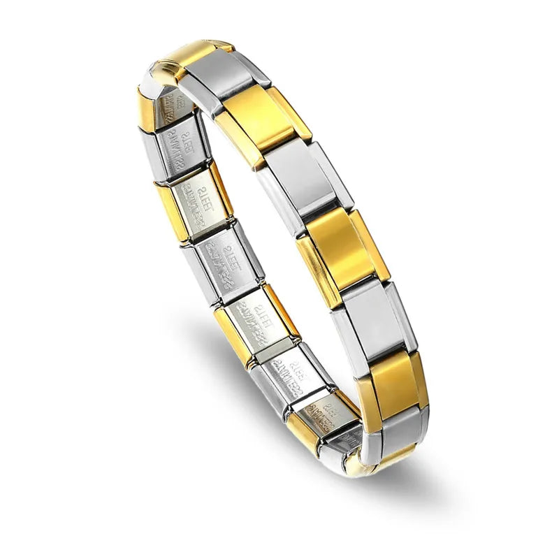 Pulsera Italiana Bicolor Acero Inoxidable