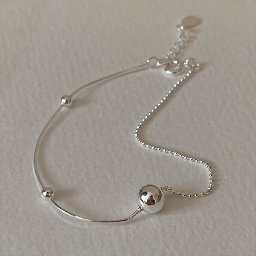 Pulsera Sencilla Bolita Plata De Ley 925