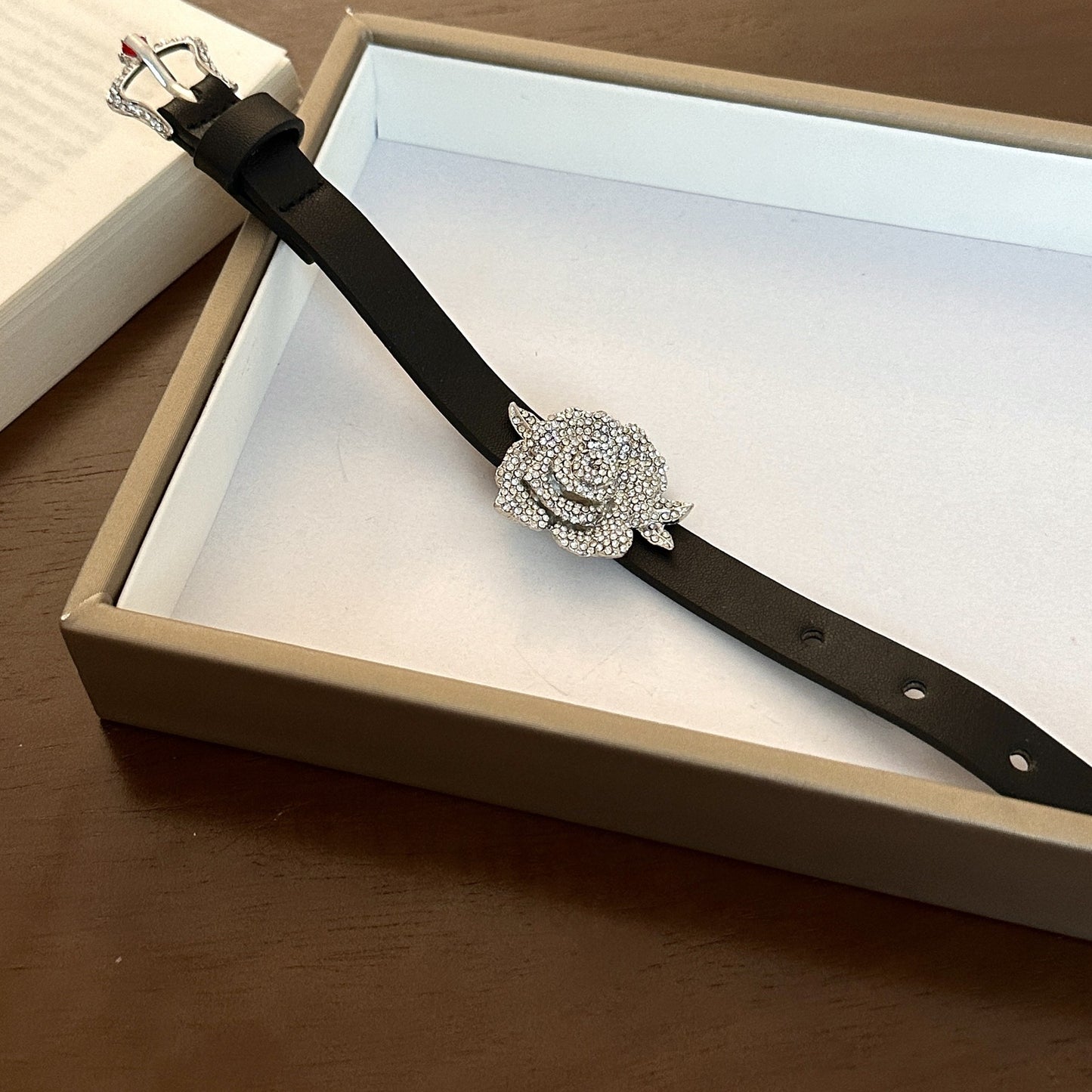 Pulsera Flor Diamante Imitación