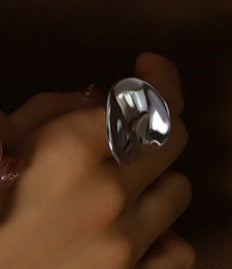 Anillo Irregular Dorado Acero Titanio