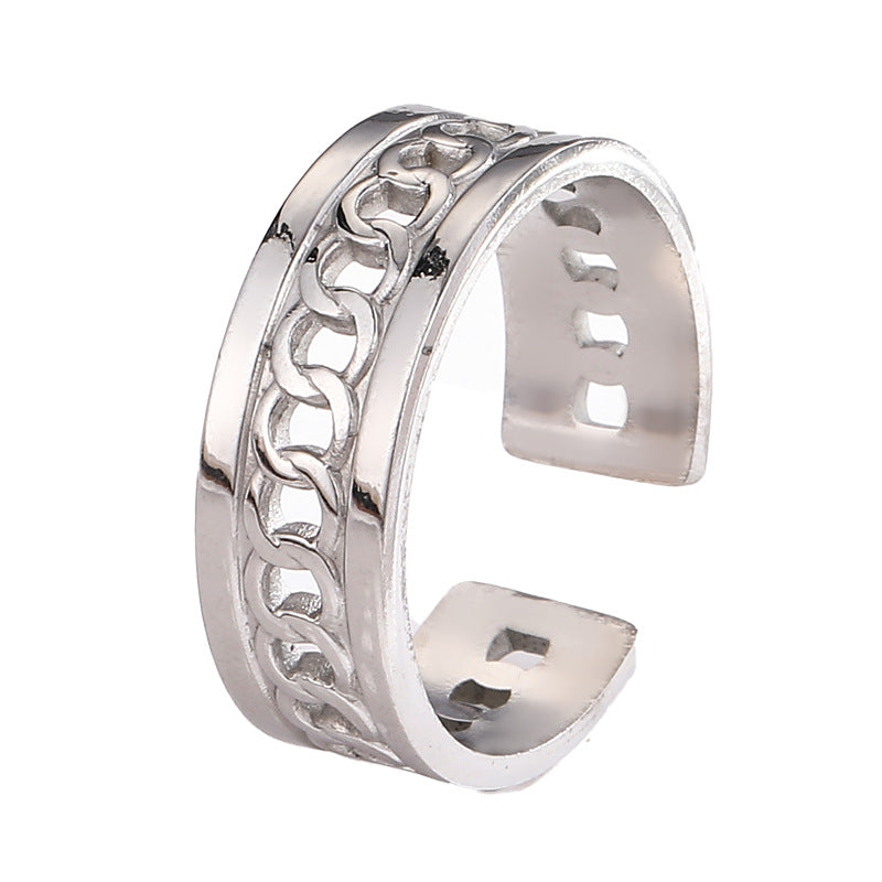 Anillo Cadena Acero Titanio