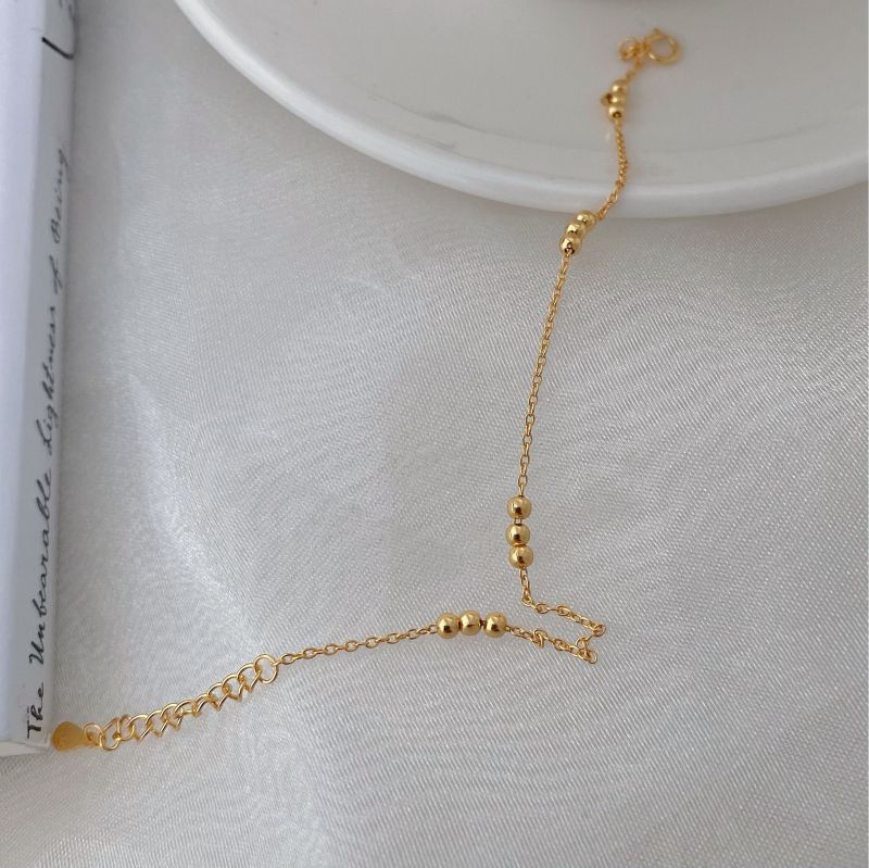 Pulsera Bolitas Dorada Plata De Ley 925 (Copia)