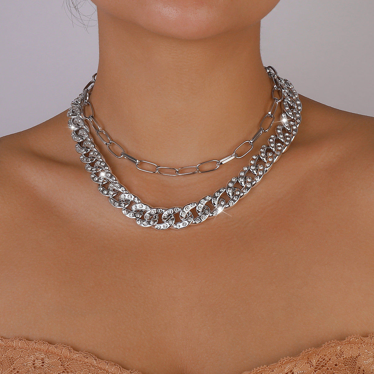 Set Collares Cadena Cubana Ligero