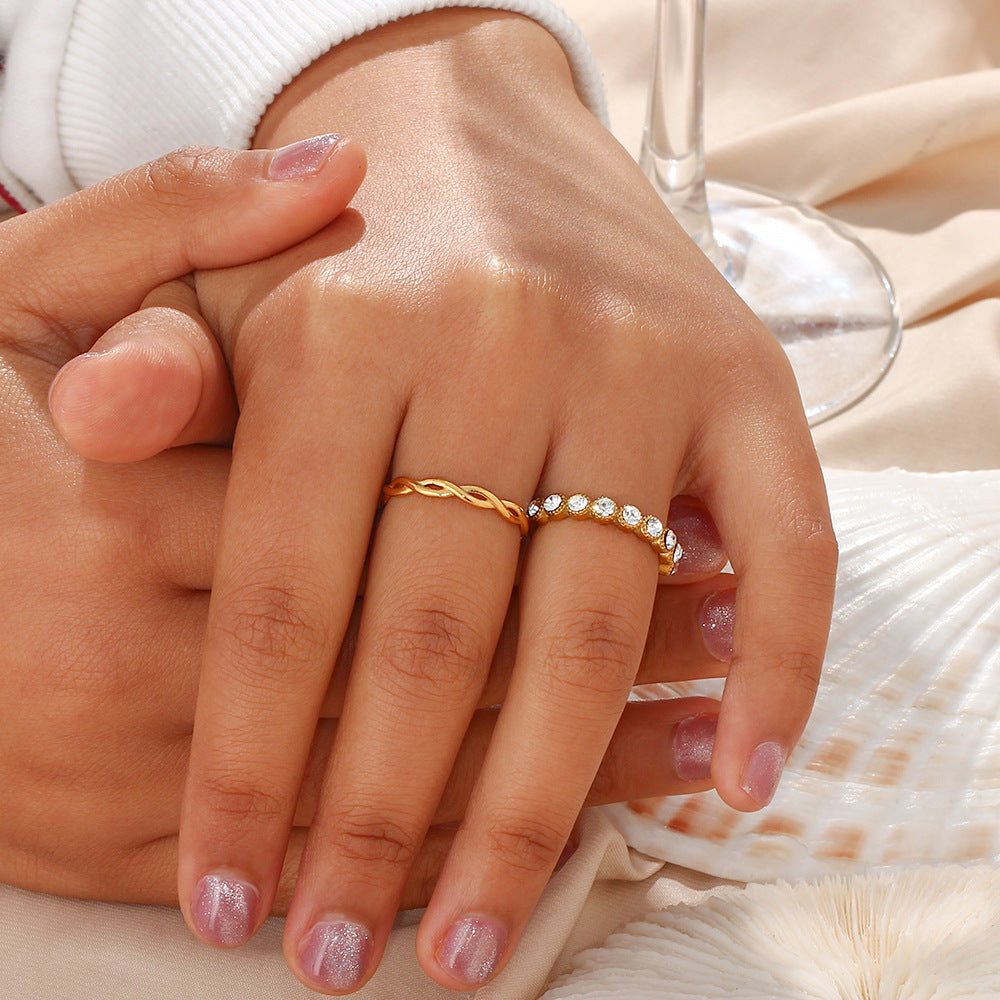 Anillo Circón Chapado en Oro