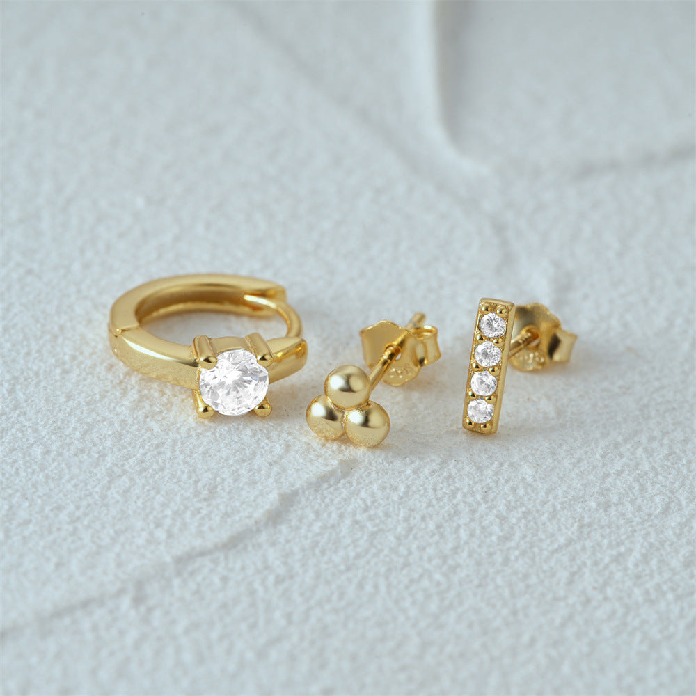 Set Tres Piezas Dorado Plata Ley 925