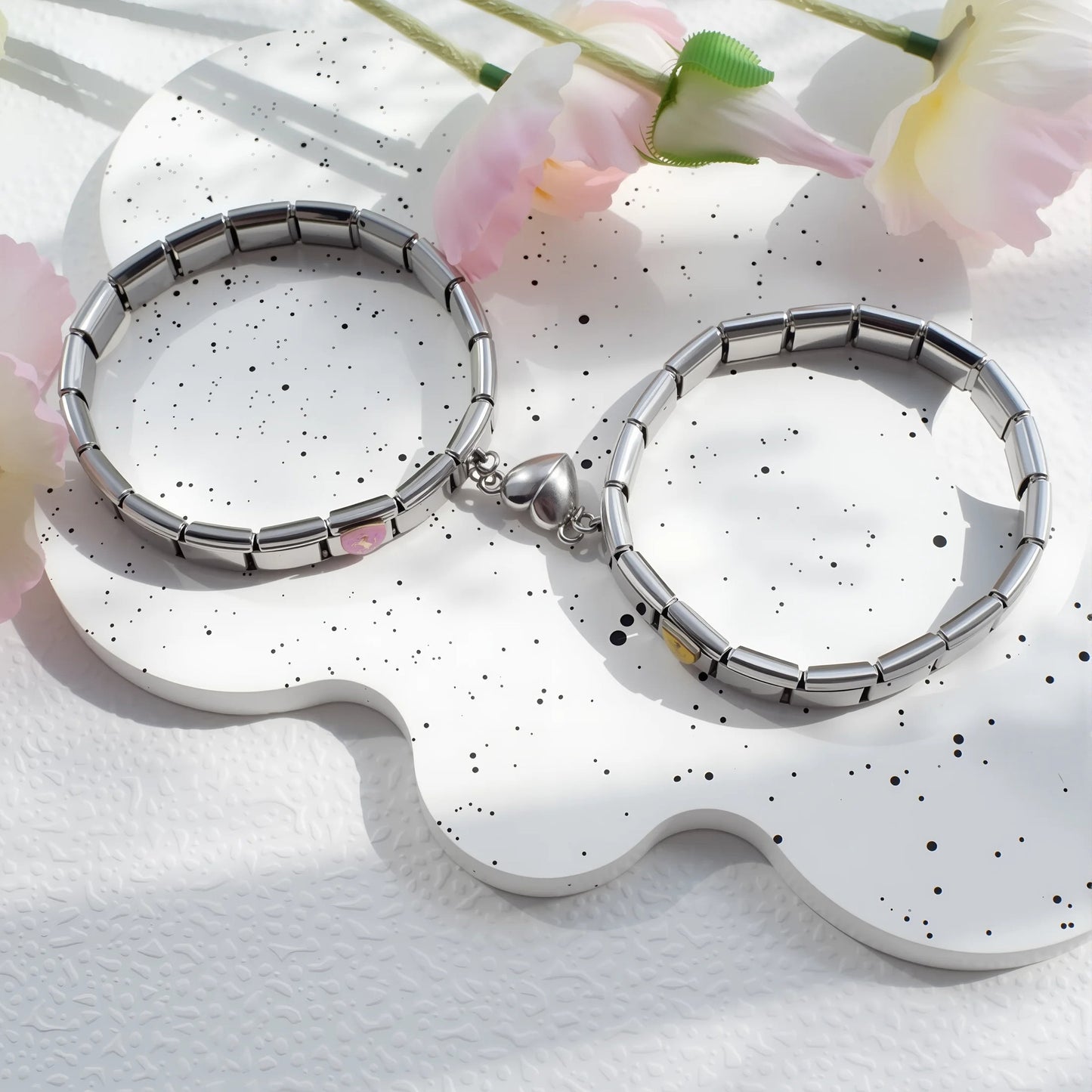 Pulseras Pareja Italiana Caballo Acero Inoxidable