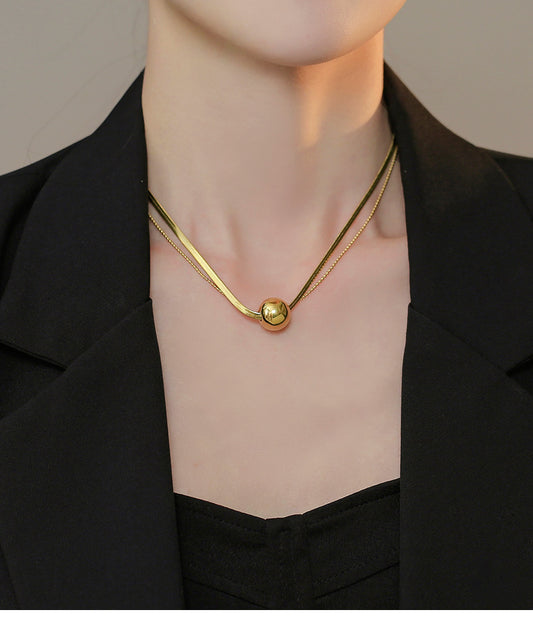 Collar Retro Bola Acero Titanio