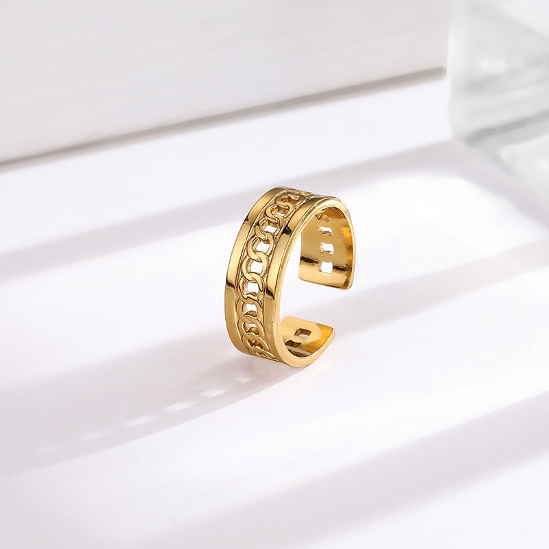 Anillo Cadena Acero Titanio