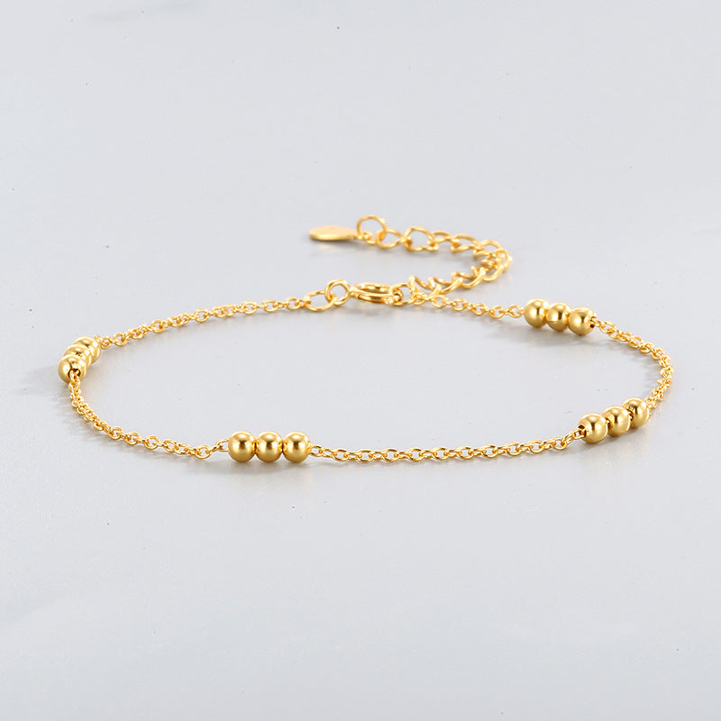 Pulsera Bolitas Dorada Plata De Ley 925 (Copia)