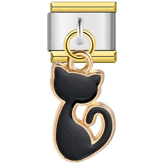 Charm Italiano Gato Acero Inoxidable