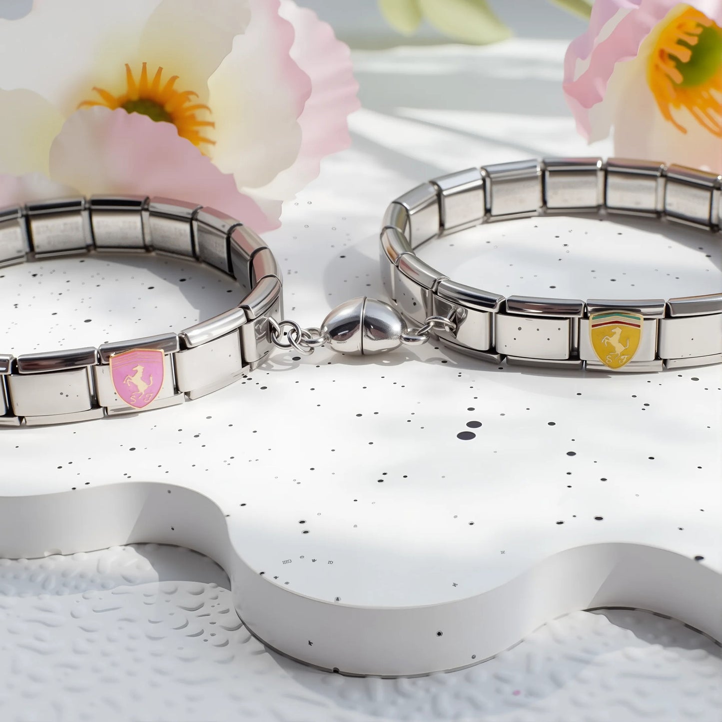 Pulseras Pareja Italiana Caballo Acero Inoxidable
